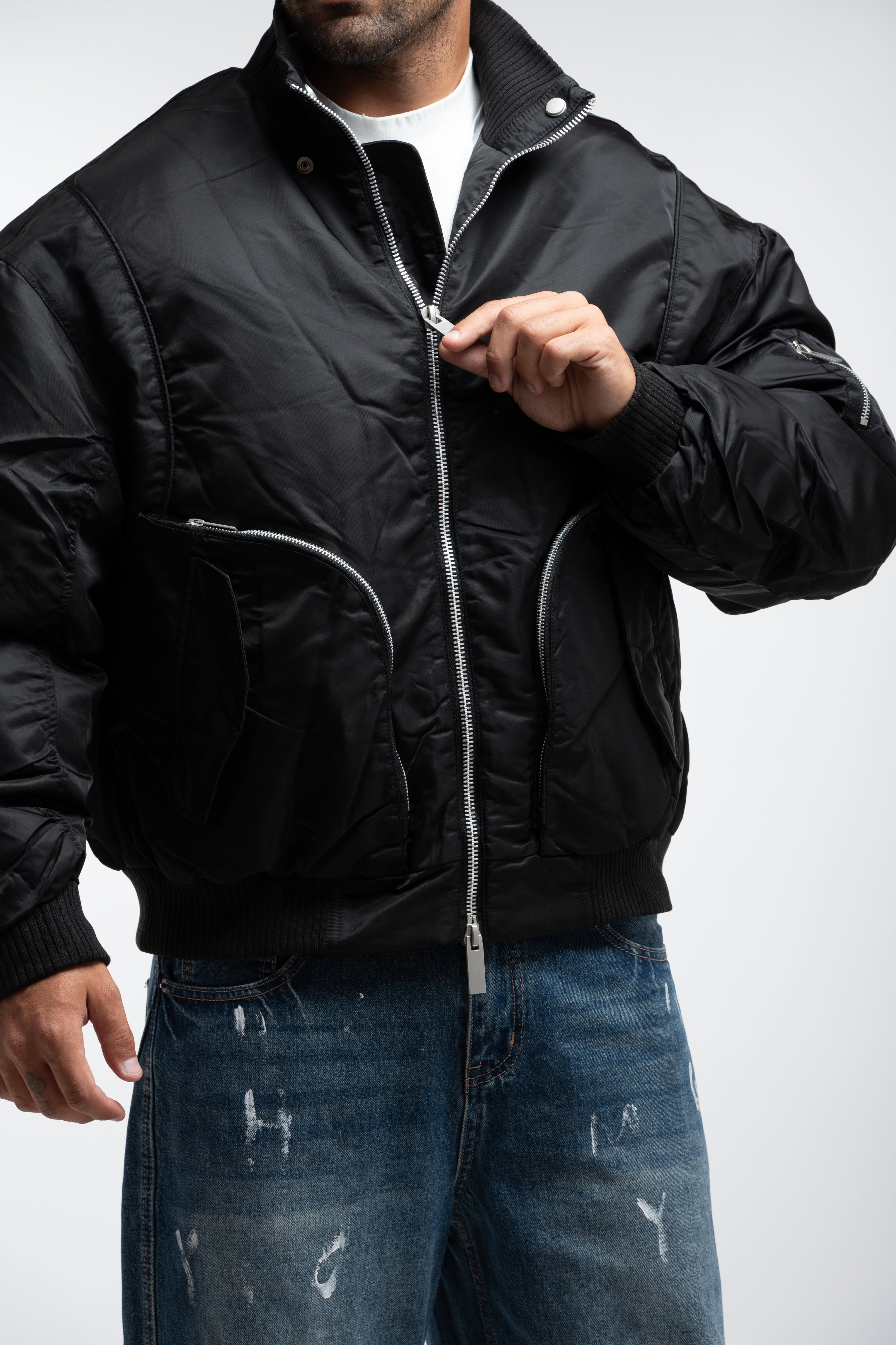 MULTI ZIP BOMBER BLACK