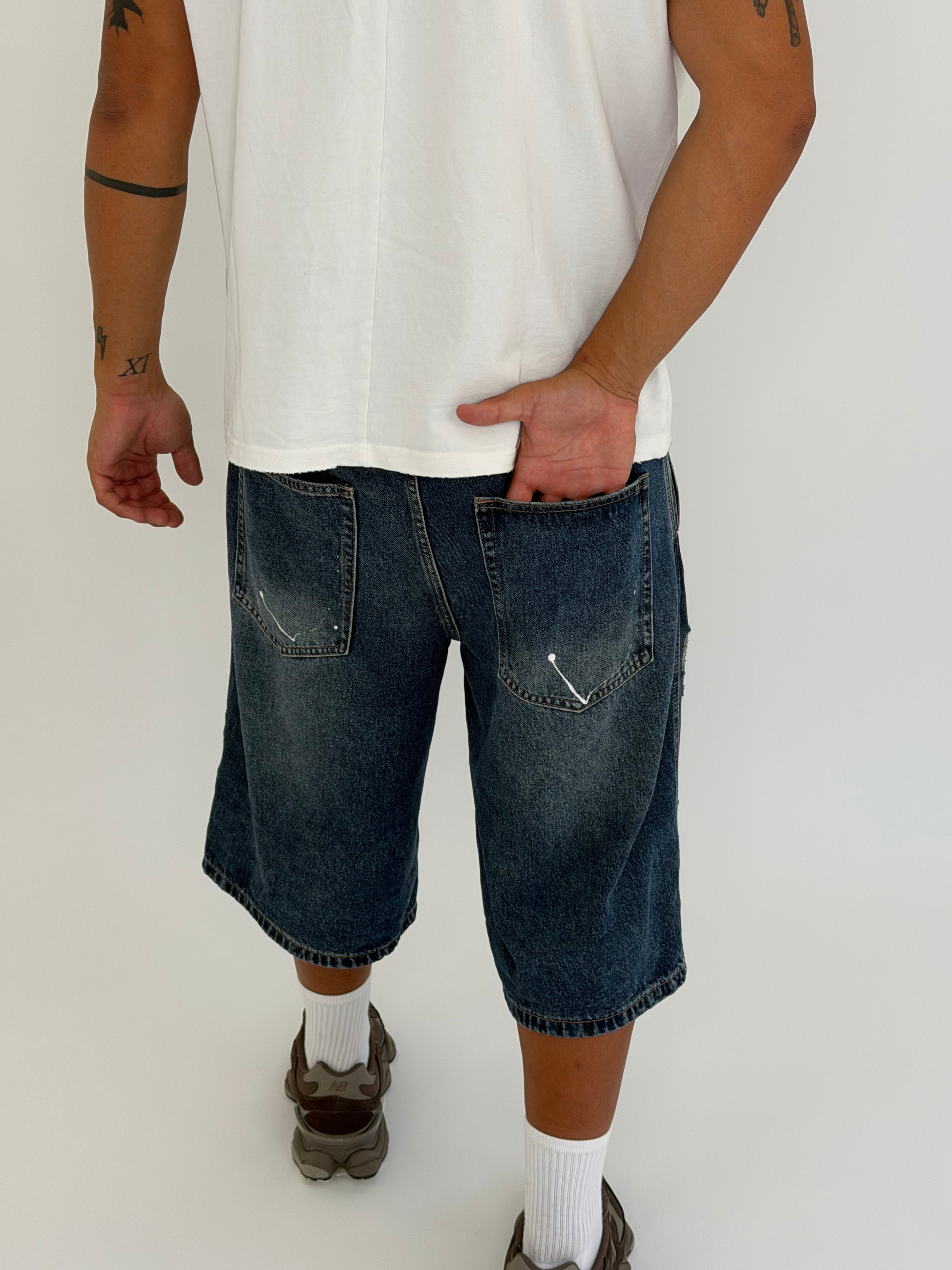 Splatter Denim Bermuda