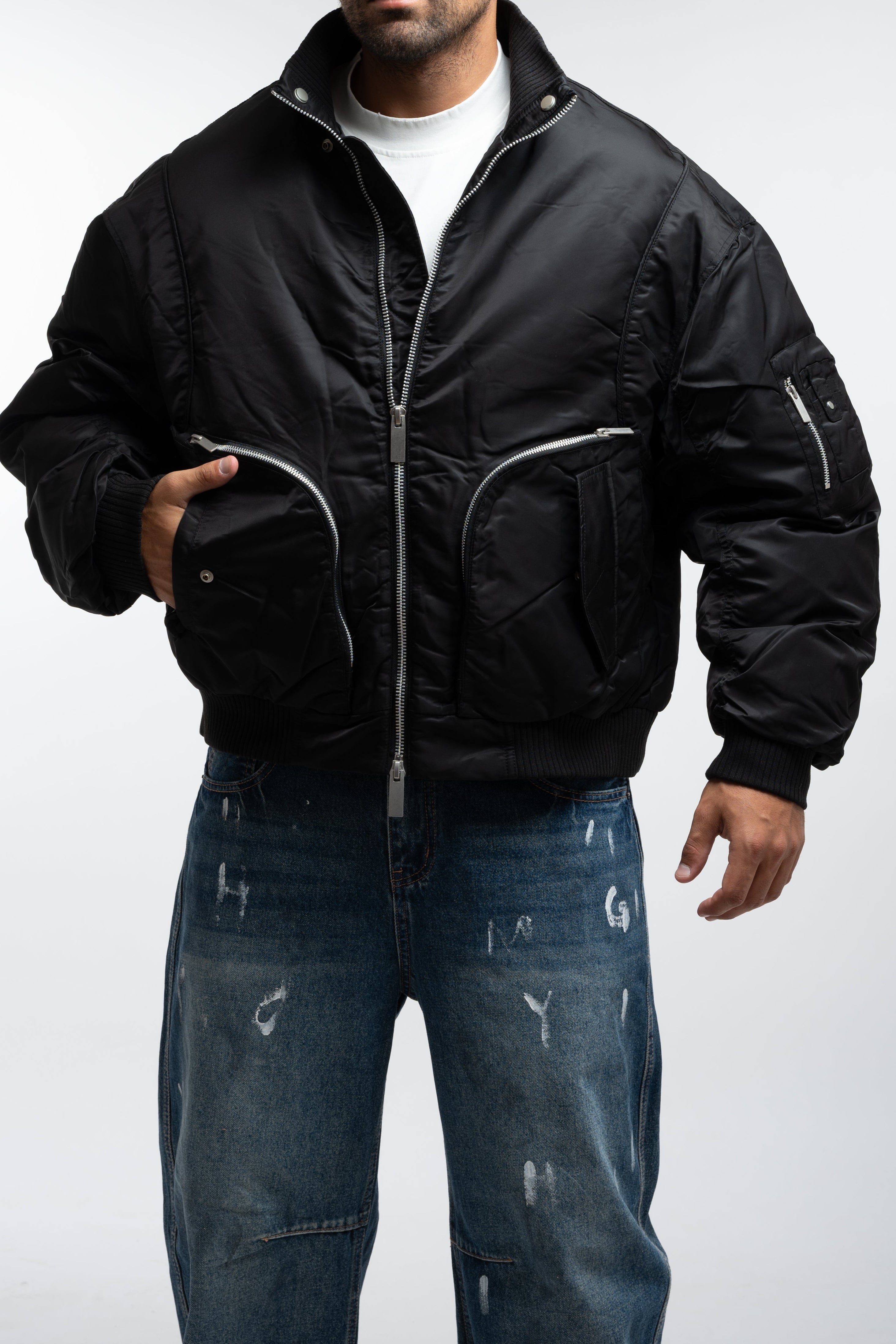 MULTI ZIP BOMBER BLACK
