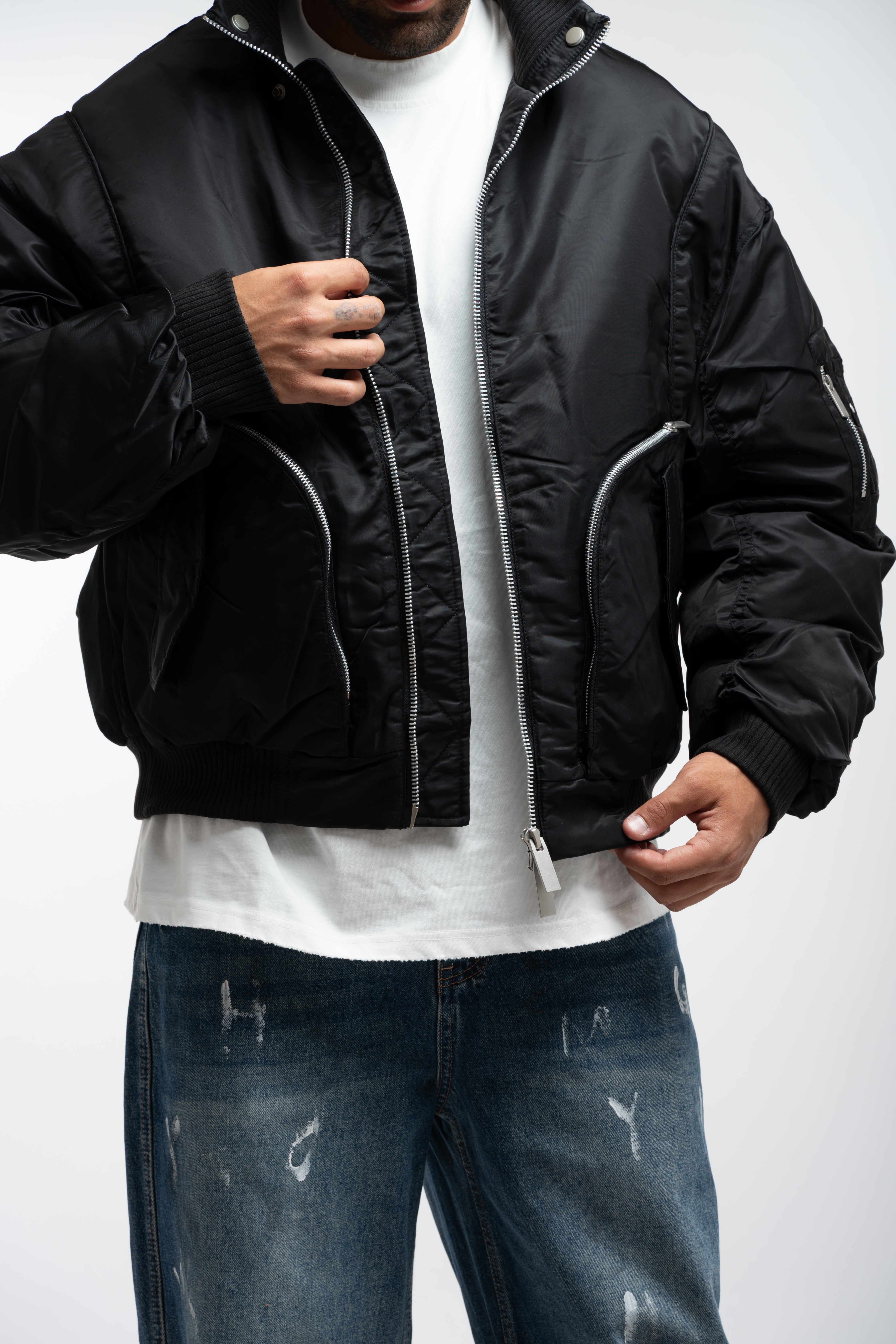 MULTI ZIP BOMBER BLACK