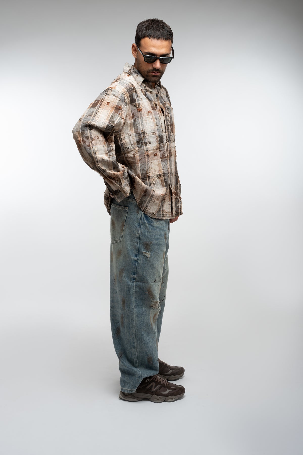 VINTAGE CHECK OVERSHIRT BROWN